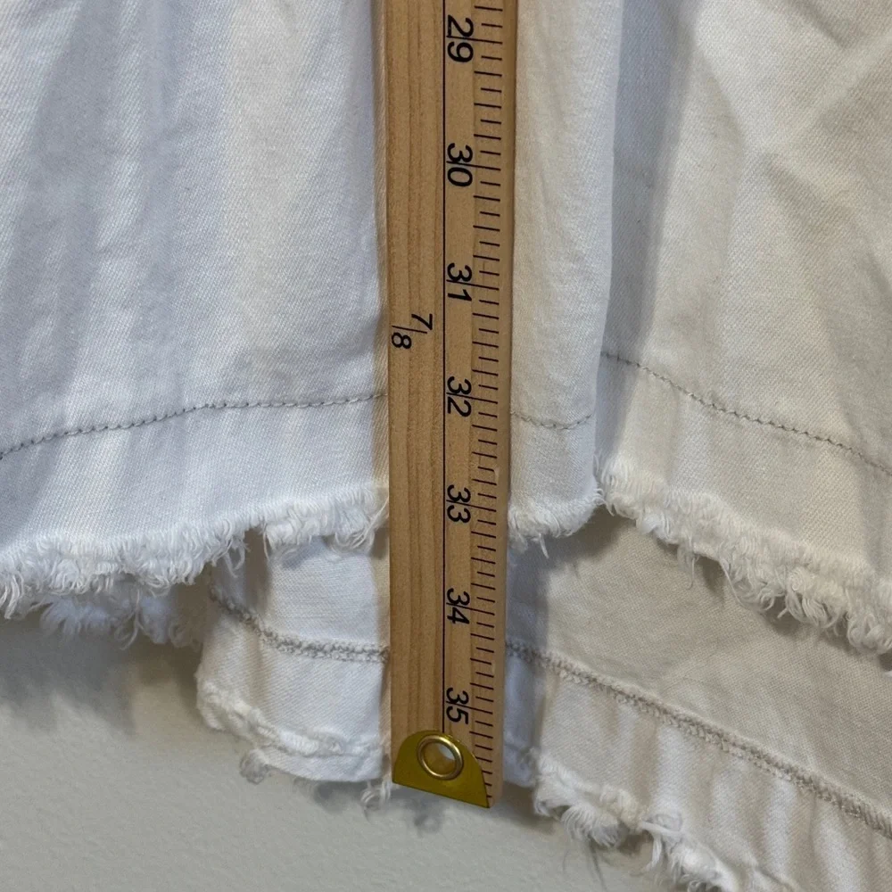 NWOT Free People Hannah Denim White Mini Dress Size Large Long Sleeve
